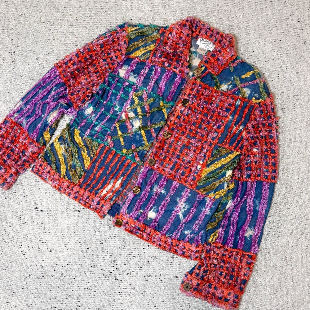 Vintage Minnie’s Closet chenille patchwork jacket S